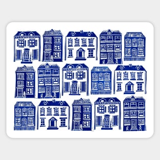 Little Linocut Houses Sticker